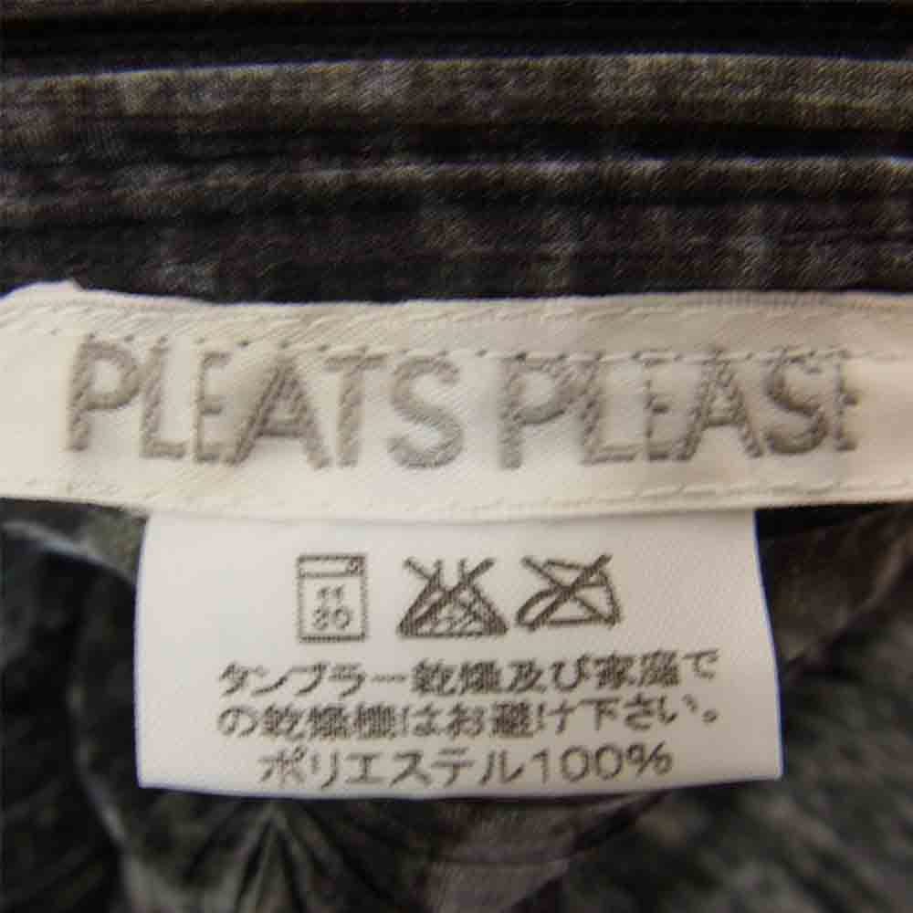PLEATS PLEASE プリーツプリーズ イッセイミヤケ ISSEY MIYAKE イッセイミヤケ PP64-JC431 プリーツ加工 ケーブル編み転写プリント ハイネック ジップアップ ジャケット グレー系 3【美品】【中古】