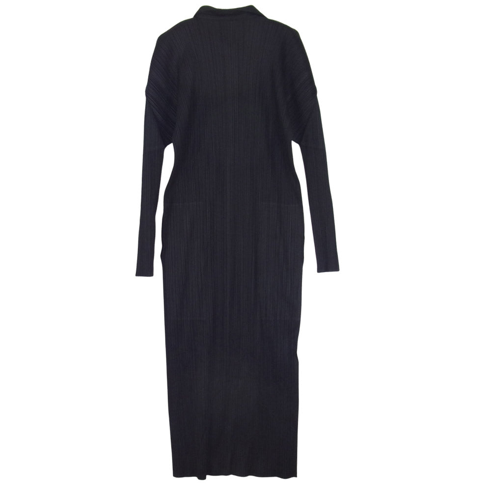 PLEATS PLEASE プリーツプリーズ イッセイミヤケ ISSEY MIYAKE イッセイミヤケ PP04-JA360 プリーツ加工 ダブルジップ マキシ ロングコート ブラック系 3【美品】【中古】