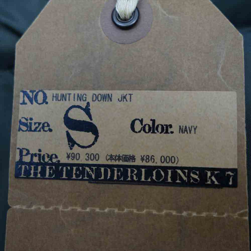 TENDERLOIN テンダーロイン T-HUNTING DOWN JKT ハンティング ダウンジャケット フード付き ネイビー ダークネイビー系 S【美品】【中古】