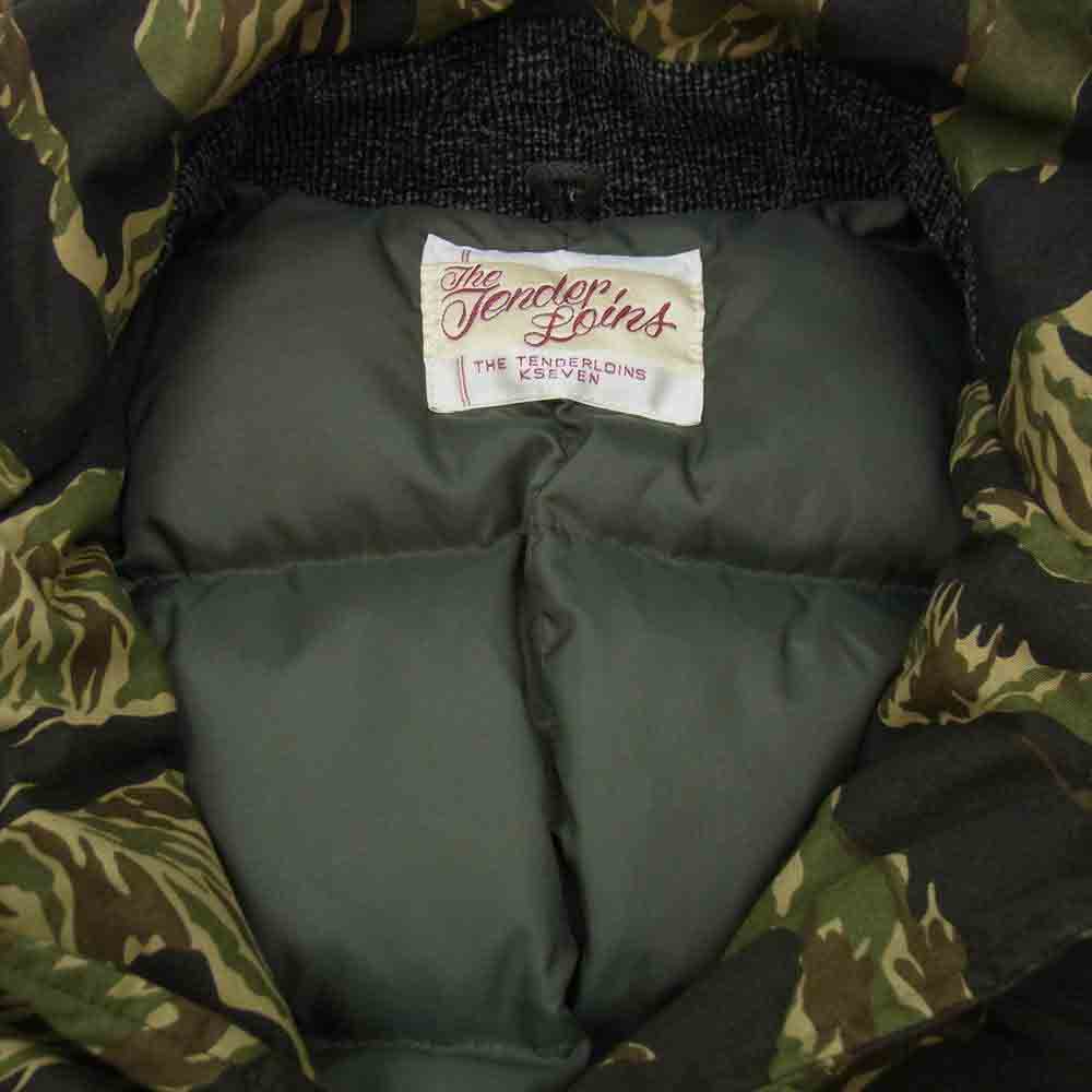 TENDERLOIN テンダーロイン T-HUNTING DOWN JKT ハンティング ダウンジャケット フード付き カモフラ柄 S【中古】