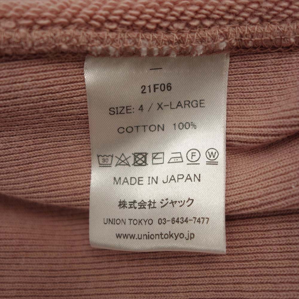 UNION 21F06 LA プルオーバー フーディ パーカー ピンク系 4【中古】