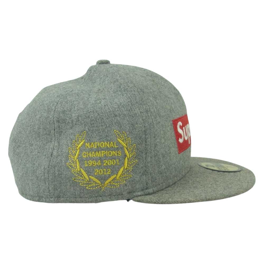 Supreme シュプリーム 12SS New Era National Champion Box Logo Cap ナショナル チャンピオン ボックスロゴ キャップ 帽子 グレー系 58.7cm【中古】
