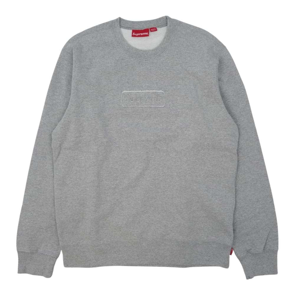 Supreme シュプリーム 20SS Cutout Logo Crowneck クルーネック スウェット トレーナー グレー系 M【極上美品】【中古】