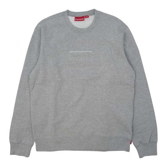Supreme シュプリーム 20SS Cutout Logo Crowneck クルーネック スウェット トレーナー グレー系 M【極上美品】【中古】