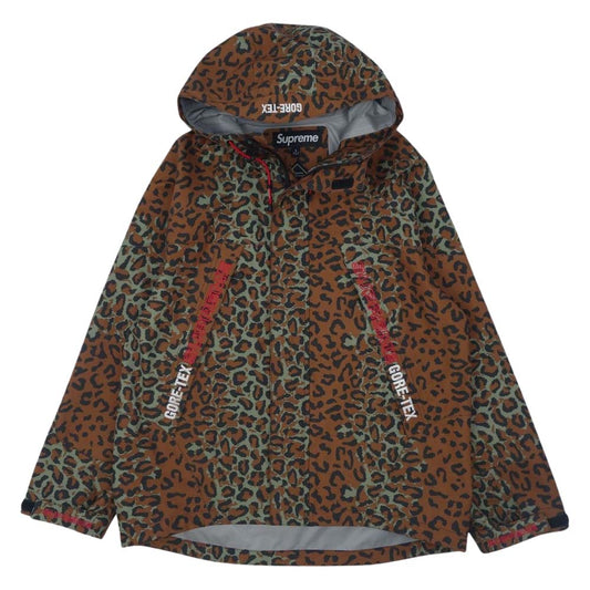 Supreme シュプリーム 19AW GORE-TEX TAPED SEAM JACKET ゴアテックス レオパード柄 ジャケット ブラウン系 S【中古】