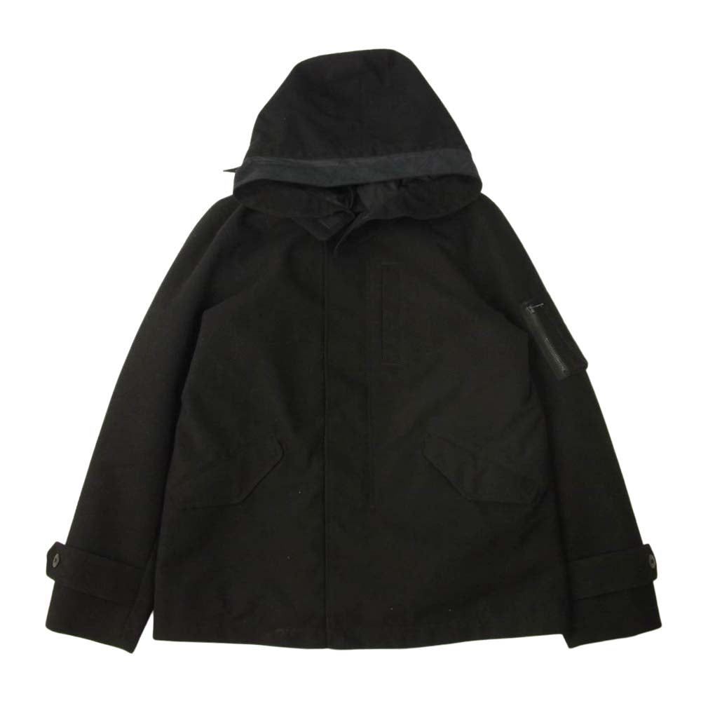 nano universe ナノユニバース ライナー付き ウール フード ジャケット ブラック系 XL【中古】