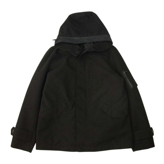 nano universe ナノユニバース ライナー付き ウール フード ジャケット ブラック系 XL【中古】