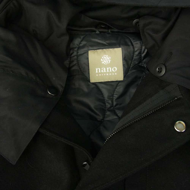 nano universe ナノユニバース ライナー付き ウール フード ジャケット ブラック系 XL【中古】