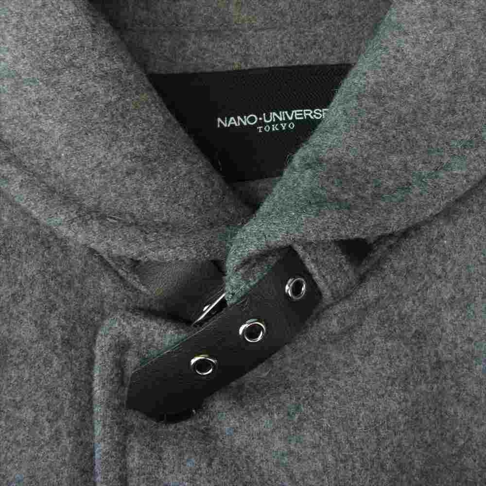 nano universe ナノユニバース 丸襟 ウール メルトン コート グレー系 M【中古】
