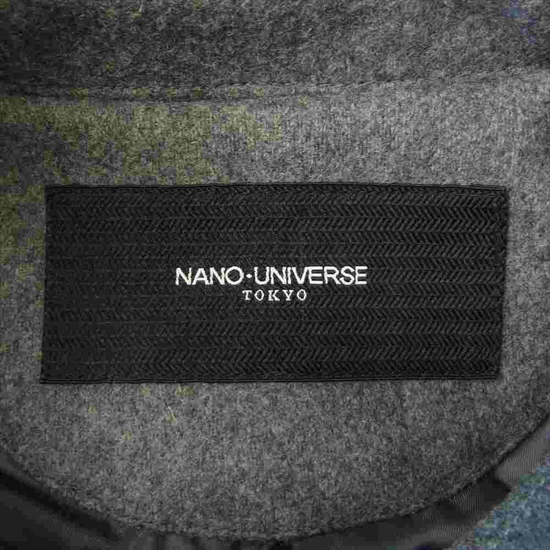 nano universe ナノユニバース 丸襟 ウール メルトン コート グレー系 M【中古】