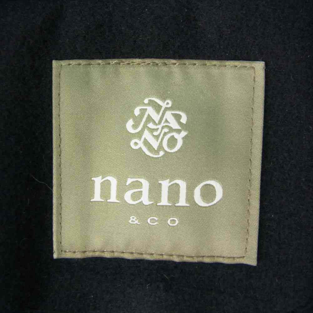 nano universe ナノユニバース ピークドラペル ウール チェスター コート ネイビー系 S【中古】