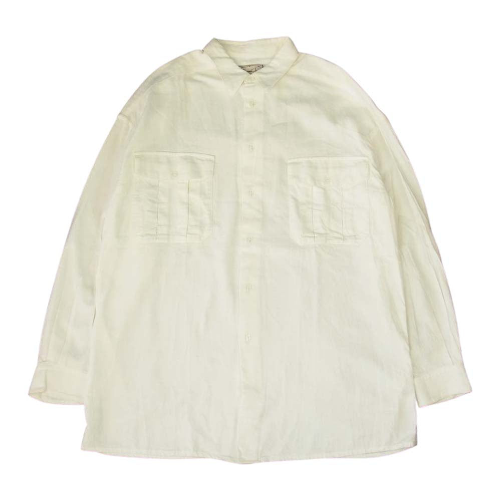 グルメジーンズ シルク混 ネップ加工 オーバーサイズ シャツ ホワイト系 2【中古】