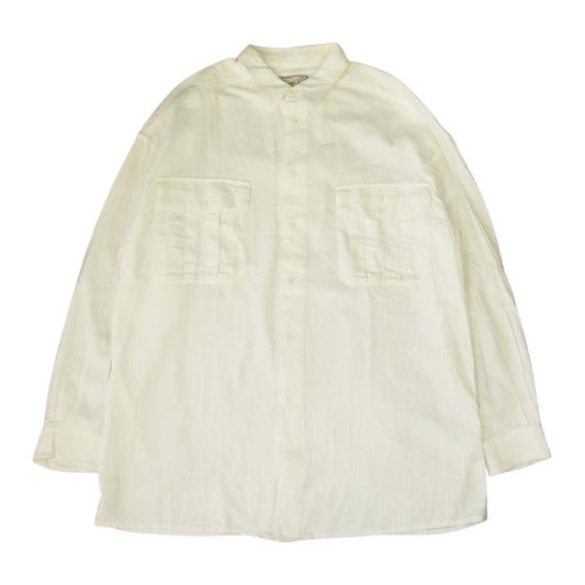 グルメジーンズ シルク混 ネップ加工 オーバーサイズ シャツ ホワイト系 2【中古】