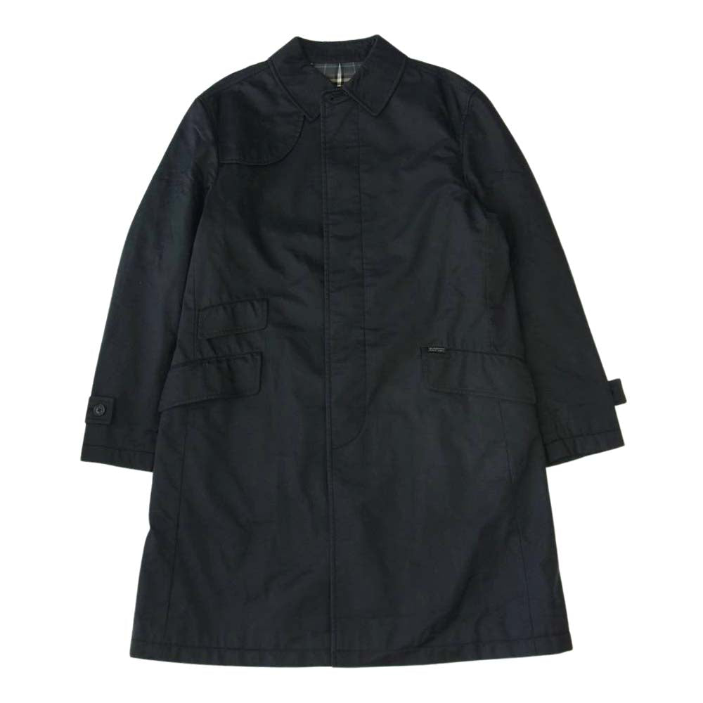 BURBERRY BLACK LABEL バーバリーブラックレーベル 裏地ノヴァチェック ナイロン ステンカラーコート ブラック系 M【中古】