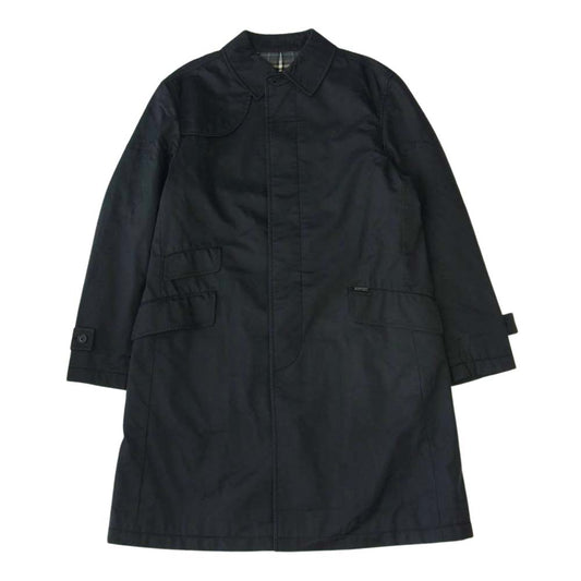 BURBERRY BLACK LABEL バーバリーブラックレーベル 裏地ノヴァチェック ナイロン ステンカラーコート ブラック系 M【中古】