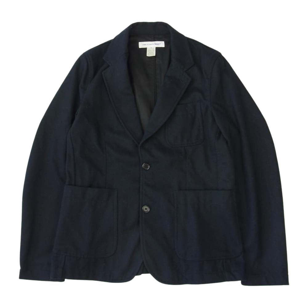 COMME des GARCONS コムデギャルソン SHIRT フランス製 W22157 3B ステッチ テーラードジャケット ネイビー系 S【美品】【中古】