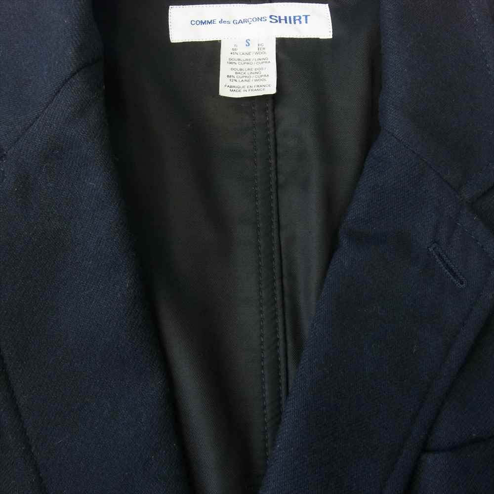 COMME des GARCONS コムデギャルソン SHIRT フランス製 W22157 3B ステッチ テーラードジャケット ネイビー系 S【美品】【中古】