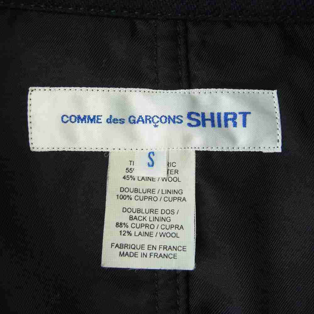 COMME des GARCONS コムデギャルソン SHIRT フランス製 W22157 3B ステッチ テーラードジャケット ネイビー系 S【美品】【中古】