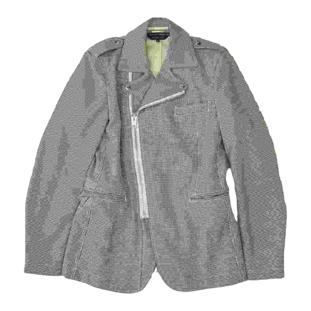 COMME des GARCONS コムデギャルソン HOMME PLUS オムプリュス AD2011 PI-J055 ハウンドトゥース ライダースジャケット ブラック系 ホワイト系 XS【中古】