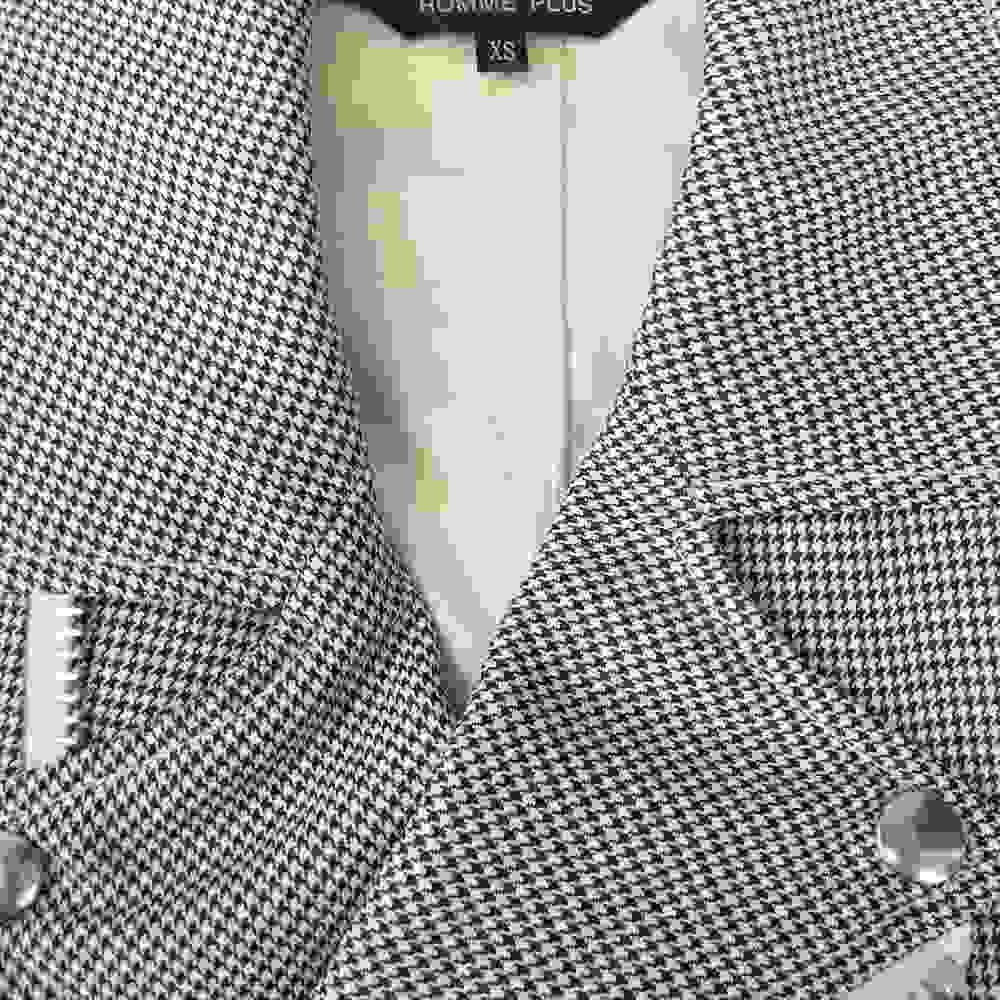 COMME des GARCONS コムデギャルソン HOMME PLUS オムプリュス AD2011 PI-J055 ハウンドトゥース ライダースジャケット ブラック系 ホワイト系 XS【中古】