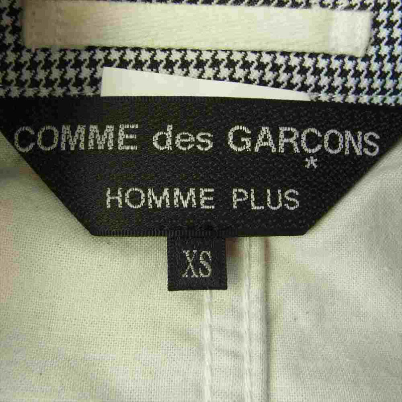 COMME des GARCONS コムデギャルソン HOMME PLUS オムプリュス AD2011 PI-J055 ハウンドトゥース ライダースジャケット ブラック系 ホワイト系 XS【中古】