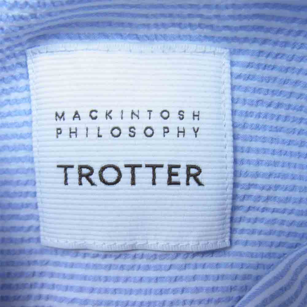 MACKINTOSH PHILOSOPHY マッキントッシュフィロソフィー TROTTER シアサッカー ボタン シャツ ライトブルー系 38【中古】