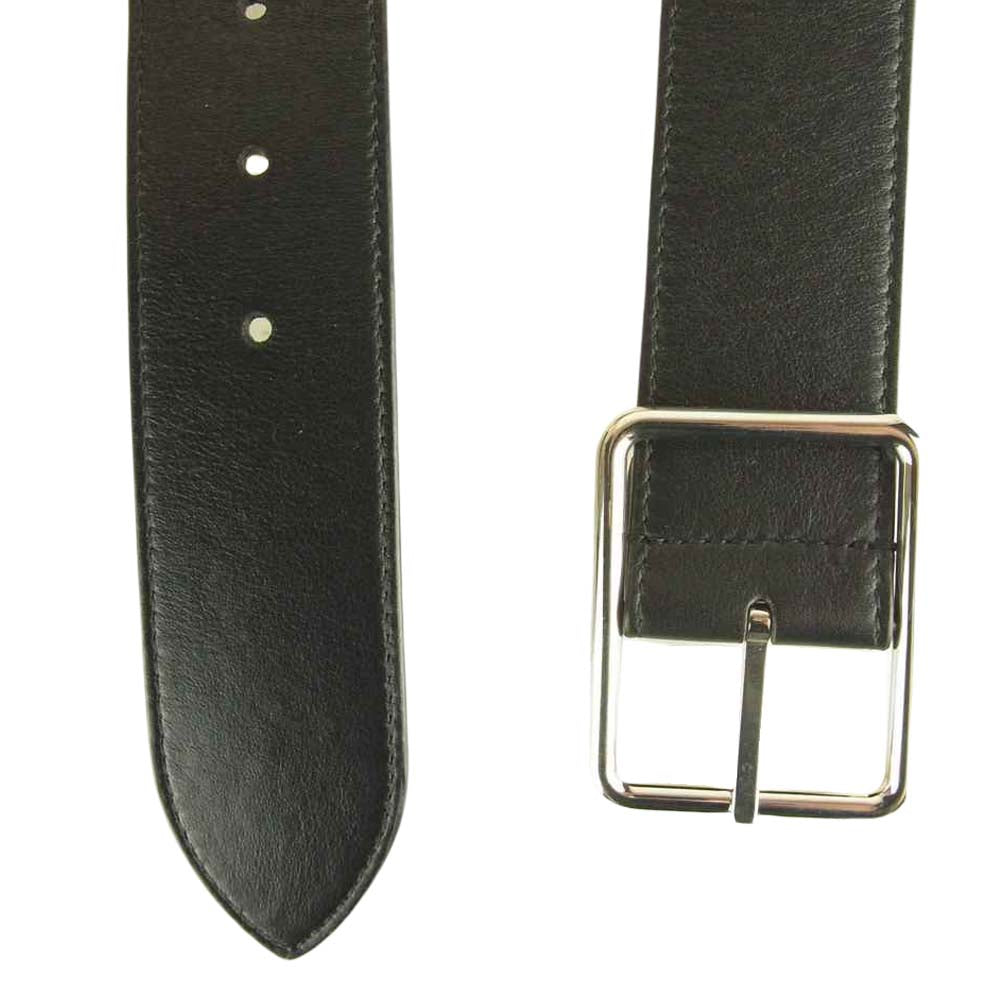 Alexander McQueen アレキサンダーマックイーン ナロー レザー ベルト  ブラック系【美品】【中古】