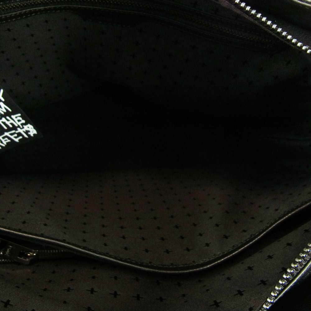 スビ 未使用品 カーフレザー 2way ショルダー トートバッグ ブラック系【極上美品】【中古】