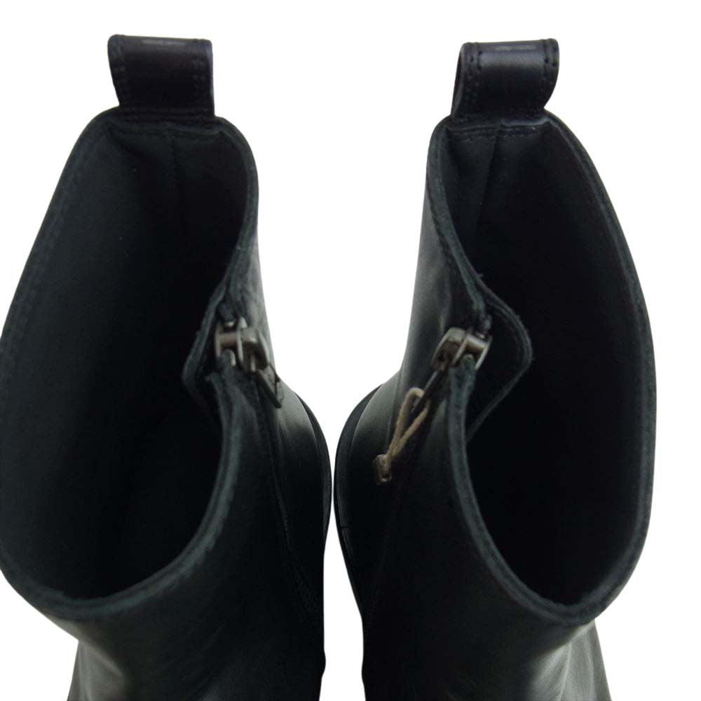 ANN DEMEULEMEESTER アンドゥムルメステール 20024204 サイドジップ レザー ヒール ブーツ ブラック系 41【美品】【中古】