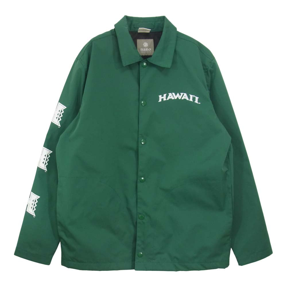 nano universe ナノユニバース HAWAII カレッジ コーチジャケット グリーン系 S【中古】