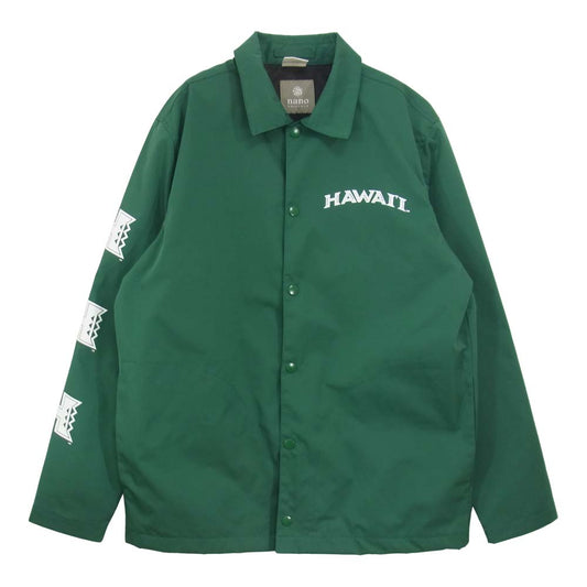 nano universe ナノユニバース HAWAII カレッジ コーチジャケット グリーン系 S【中古】