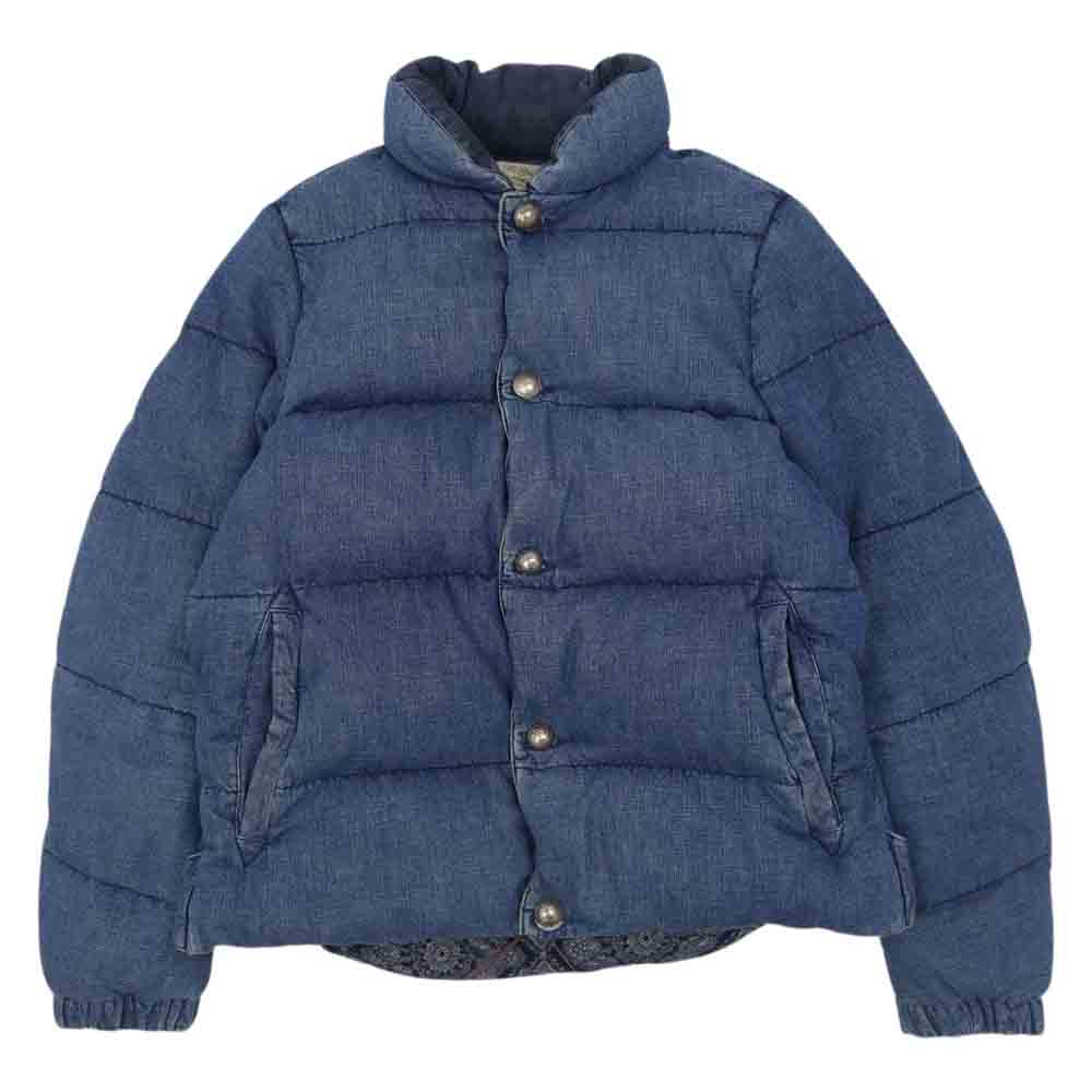 REMI RELIEF レミレリーフ コンチョ ボタン デニム ダウン ジャケット インディゴブルー系 S【中古】