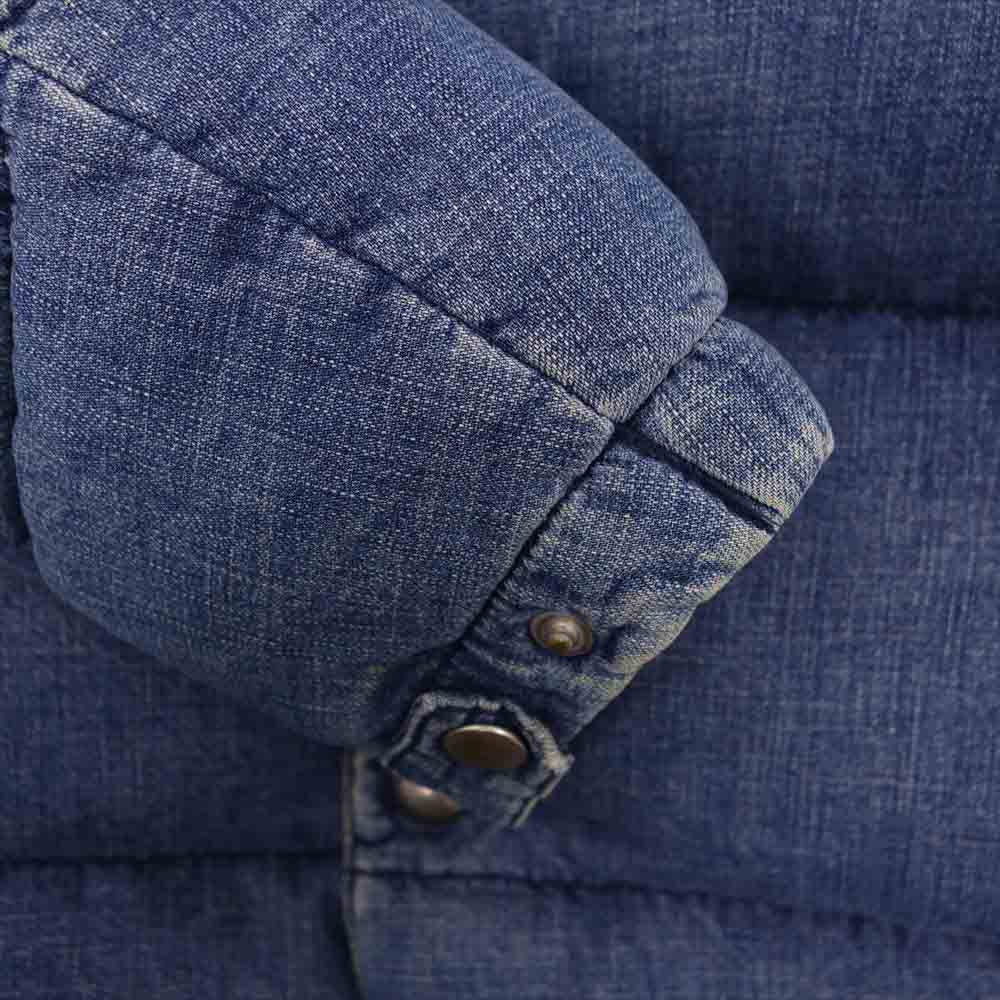 REMI RELIEF レミレリーフ コンチョ ボタン デニム ダウン ジャケット インディゴブルー系 S【中古】