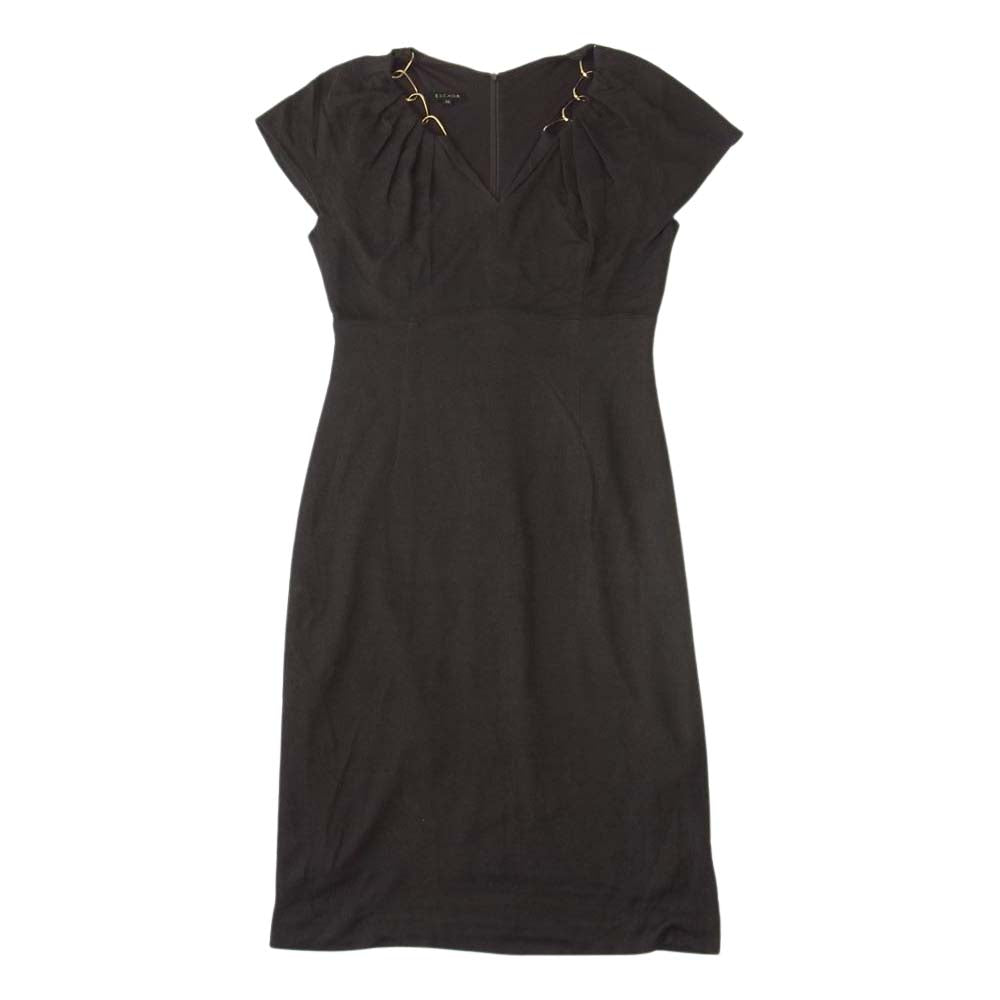 ESCADA エスカーダ チェーン ノースリーブ ワンピース ブラウン系 38【中古】