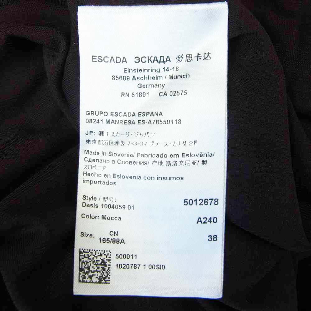 ESCADA エスカーダ チェーン ノースリーブ ワンピース ブラウン系 38【中古】