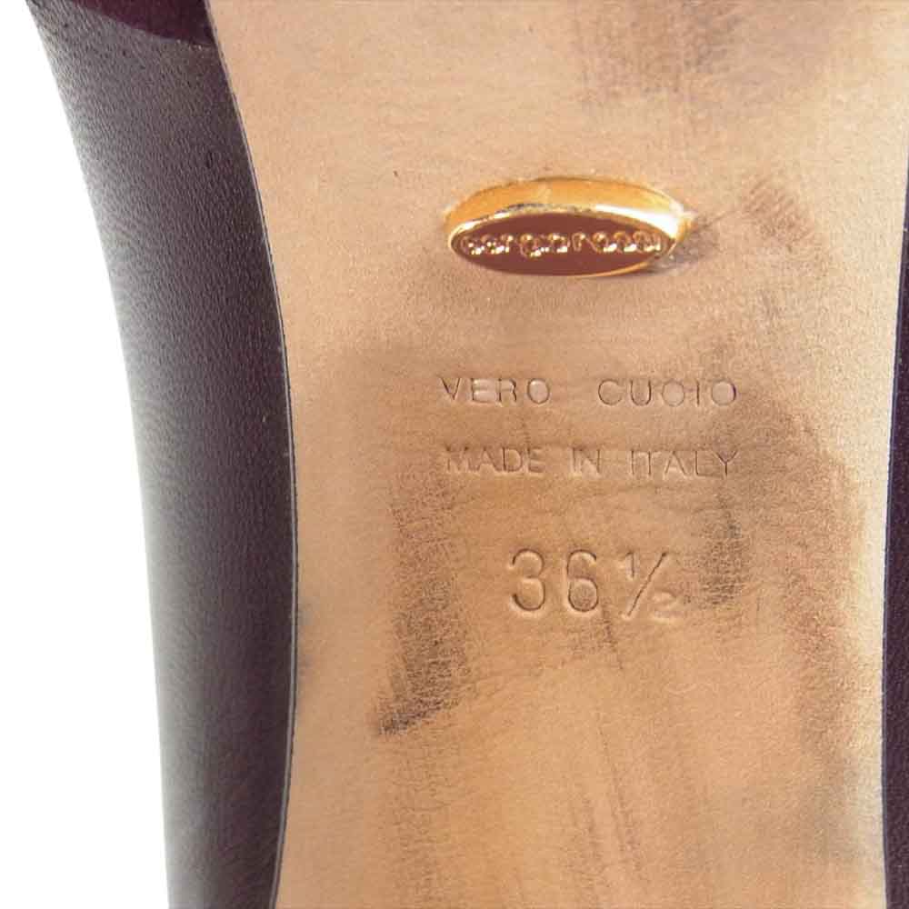 Sergio Rossi セルジオロッシ スエード レザー 切替 ハイヒール パンプス ワインレッド系 36.5【中古】