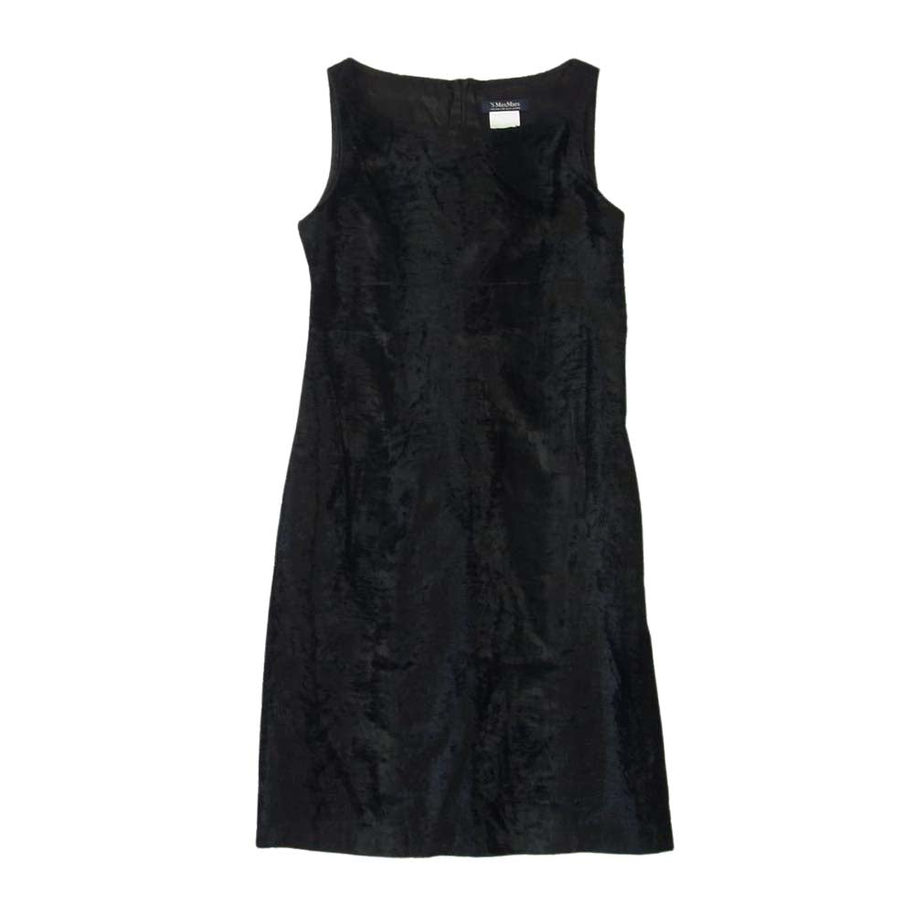 MAX MARA マックスマーラ S MAX MARA エスマックスマーラ 国内正規品 パイル ノースリーブ ワンピース ブラック系 34【中古】