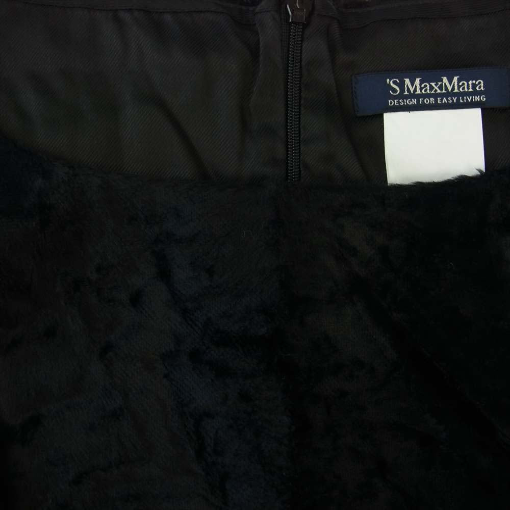 MAX MARA マックスマーラ S MAX MARA エスマックスマーラ 国内正規品 パイル ノースリーブ ワンピース ブラック系 34【中古】