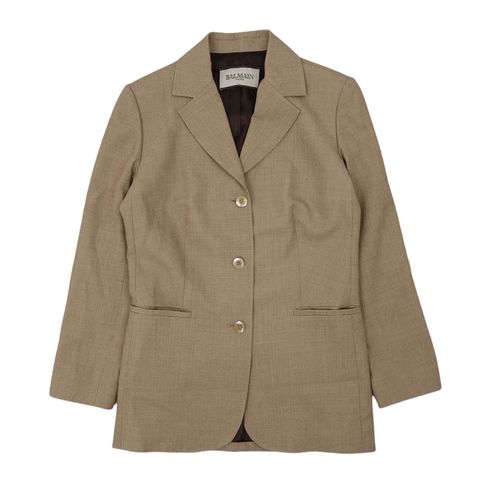BALMAIN バルマン 国内正規品 フランス製 パンツスーツ セットアップ ライトブラウン系 40【中古】
