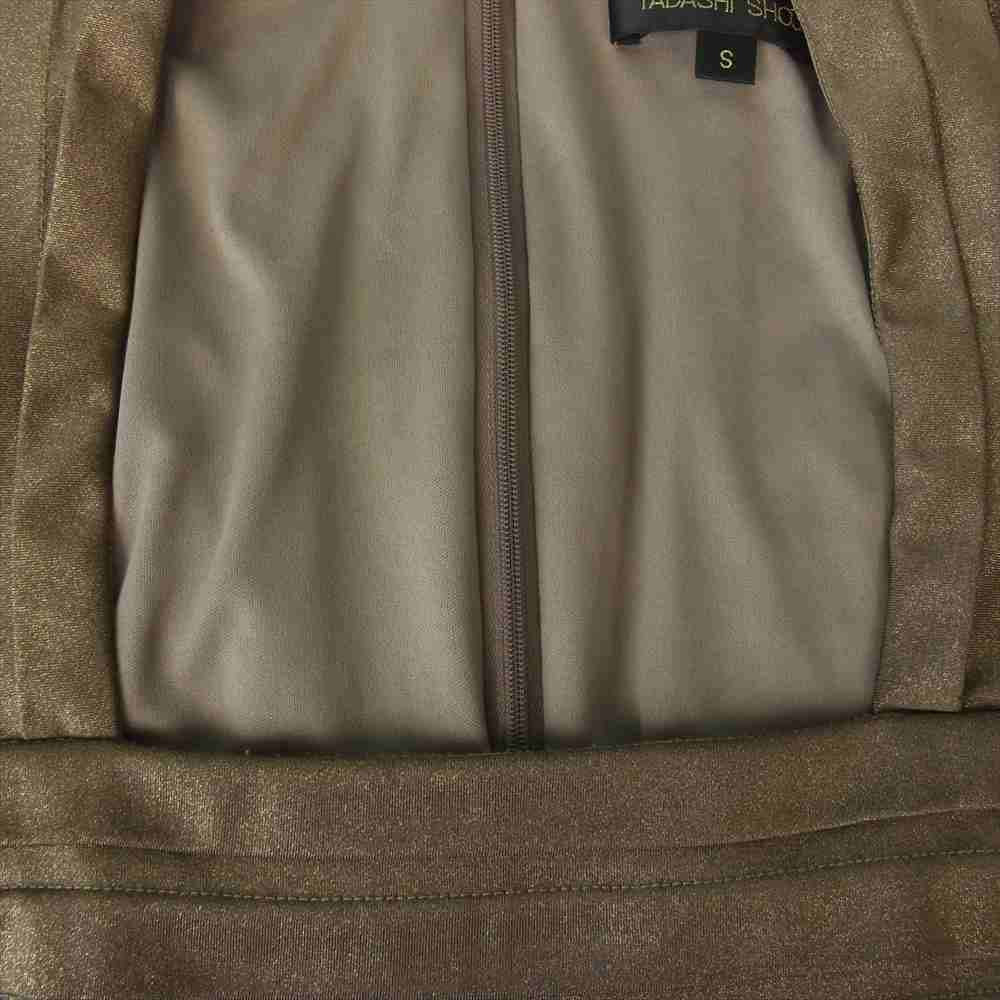 タダシショージ ノースリーブ タック ドレス ブラウン系 S【中古】