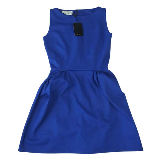 YVES SAINT LAURENT イヴサンローラン 254281 Y2HQJ ノースリーブ パネル ワンピース ドレス ブルー系 38【新古品】【未使用】【中古】