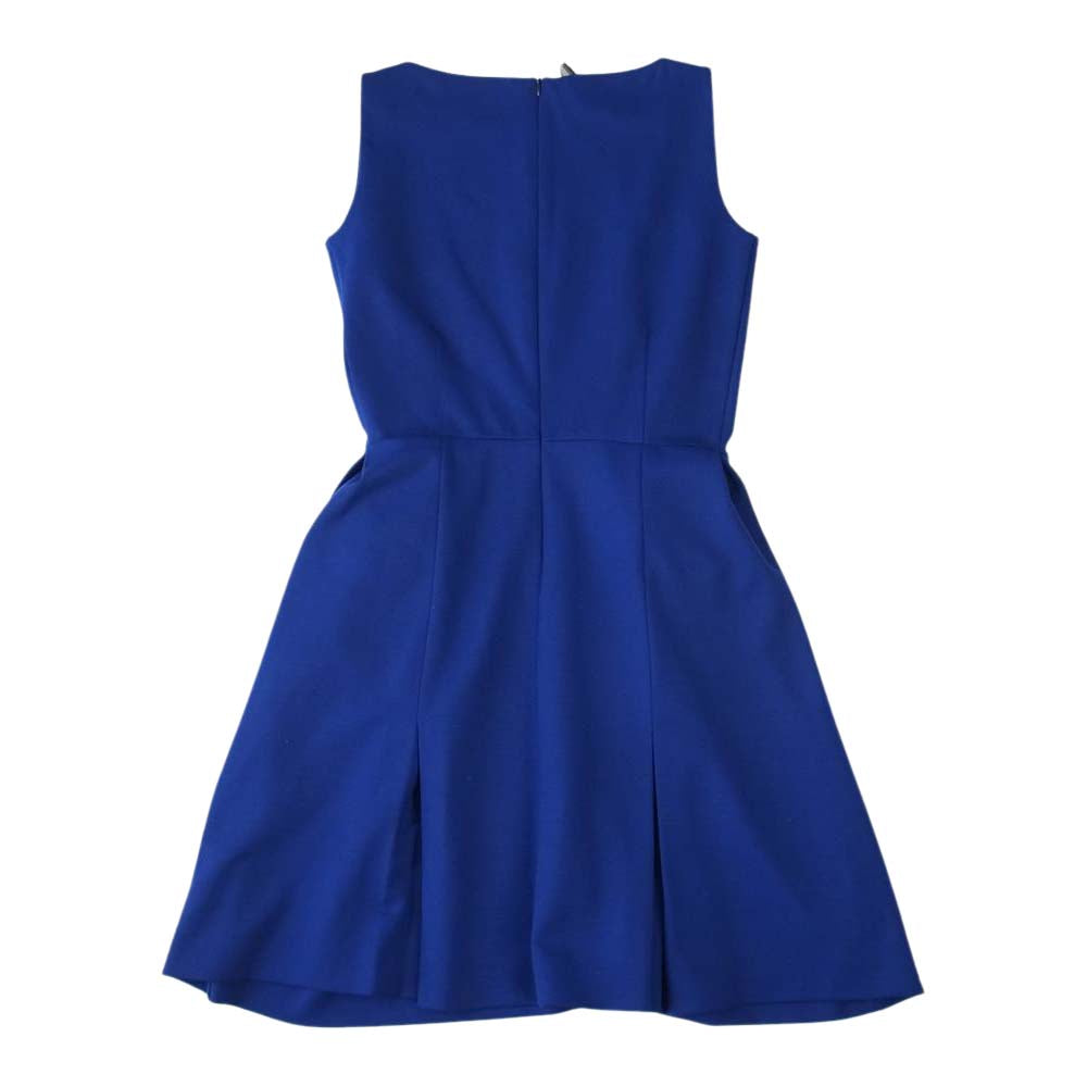 YVES SAINT LAURENT イヴサンローラン 254281 Y2HQJ ノースリーブ パネル ワンピース ドレス ブルー系 38【新古品】【未使用】【中古】