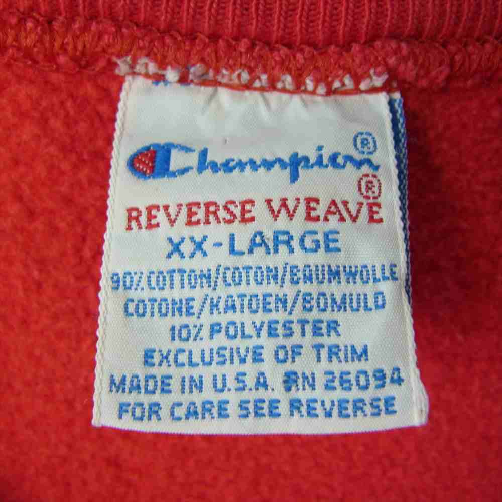 Champion チャンピオン 90s OHIO STATE UNIVERSITY カレッジロゴ リバースウィーブ スウェット トレーナー レッド系 XXL【中古】
