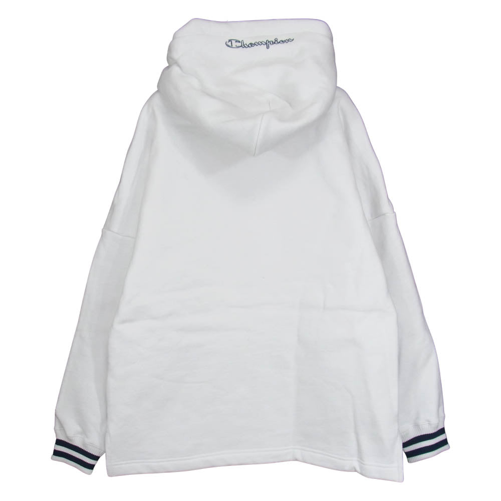 Champion チャンピオン C3-N119 ロゴ プリント 裏起毛 プルオーバー パーカー ホワイト ホワイト系 M【新古品】【未使用】【中古】