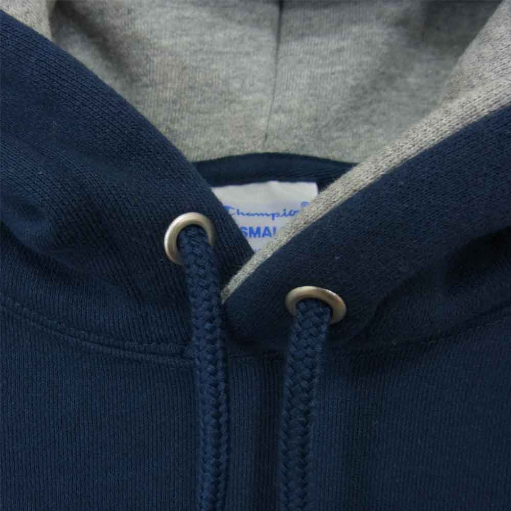 Champion チャンピオン C3-N119 ロゴ プリント 裏起毛 プルオーバー パーカー ネイビー ネイビー系 S【極上美品】【中古】