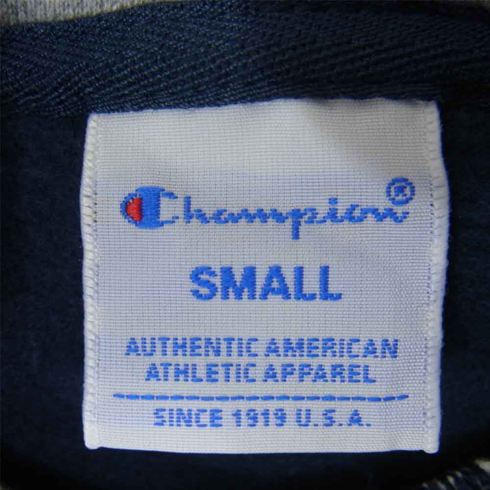 Champion チャンピオン C3-N119 ロゴ プリント 裏起毛 プルオーバー パーカー ネイビー ネイビー系 S【極上美品】【中古】