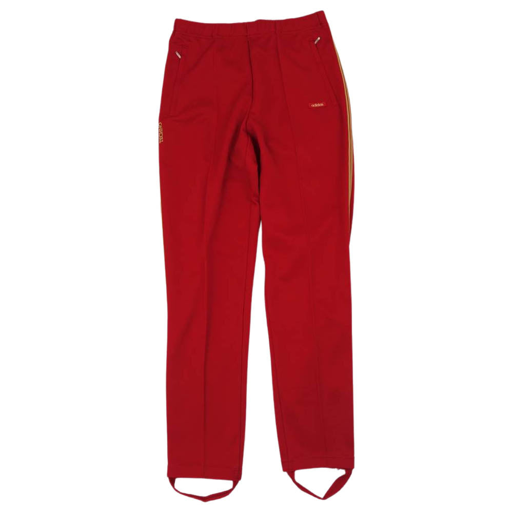 adidas アディダス TAD-7T デサント製 70s ヴィンテージ 西ドイツ TECHNO テクノ トラック ジャケット パンツ ジャージ セットアップ レッド系【中古】
