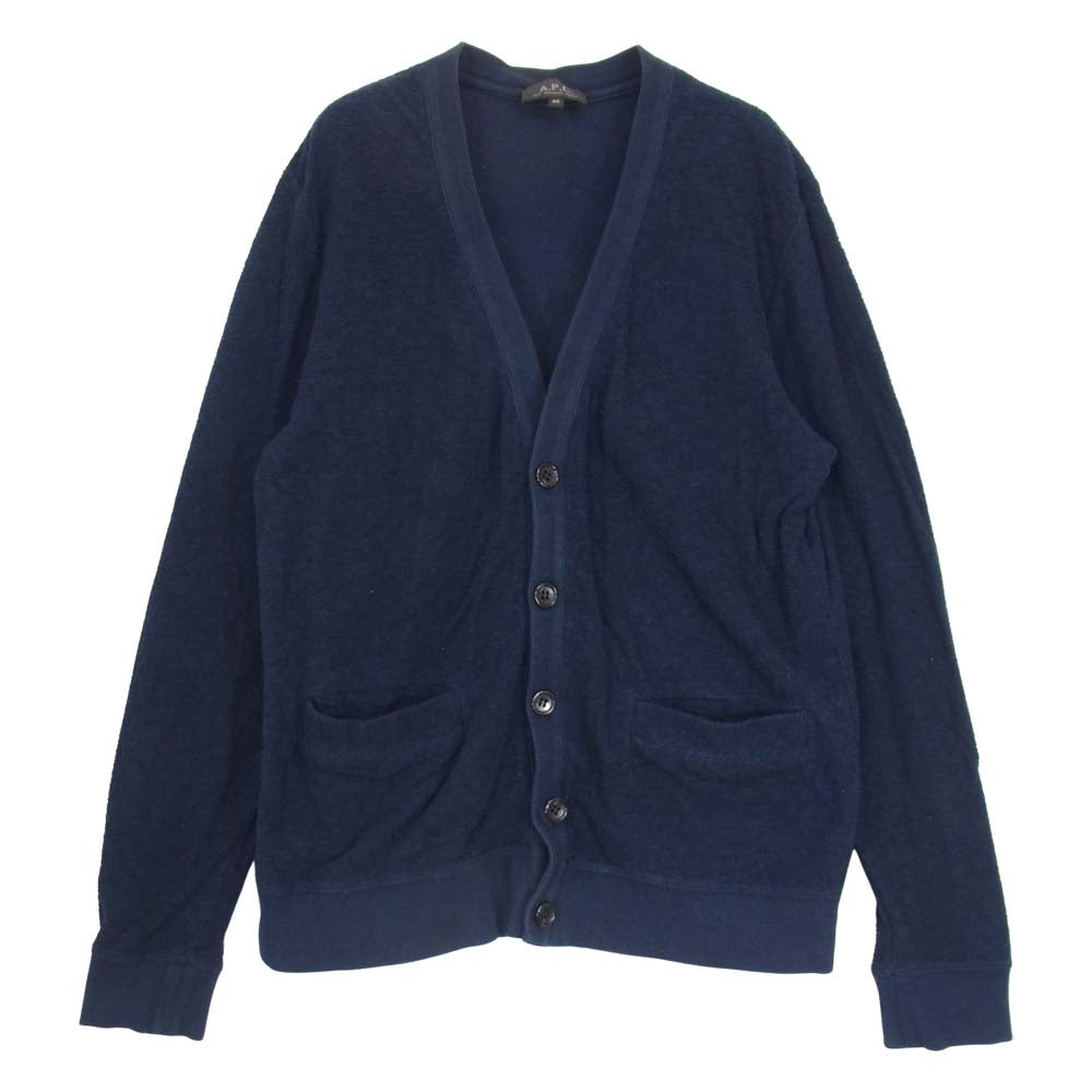 A.P.C. アーペーセー パイルコットン カーディガン ネイビー系 XS【中古】
