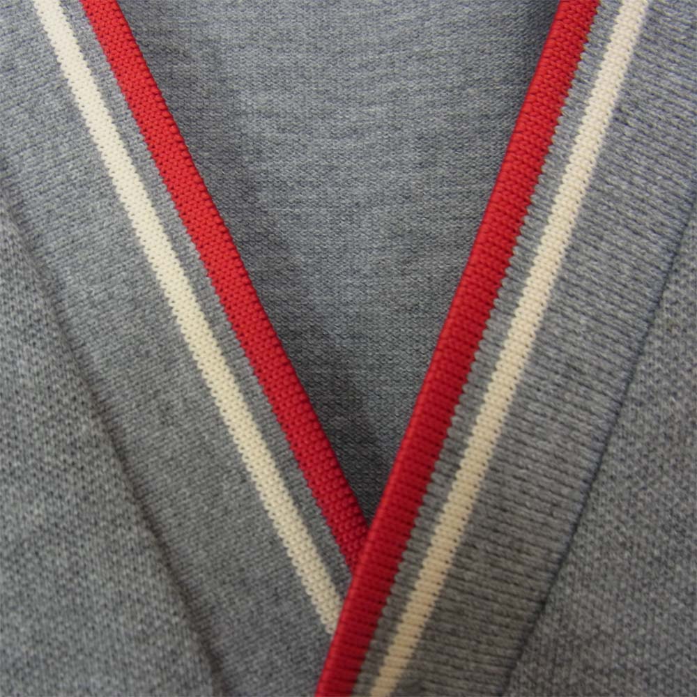FRED PERRY フレッドペリー M7410 TIPPED PIQUE CARDIGAN 鹿の子 ピケ カーディガン グレー系 XS【中古】