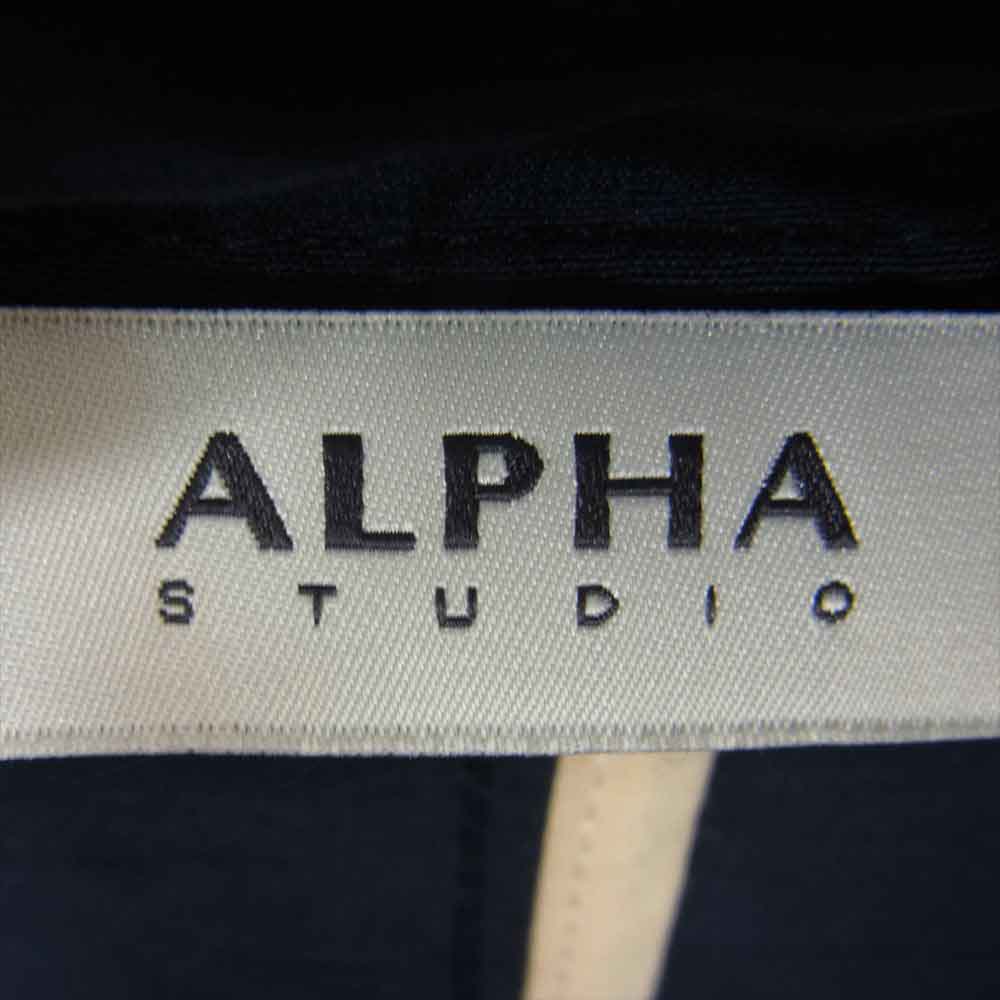アルファステューディオ フード付 ショート コート ネイビー系 44【中古】